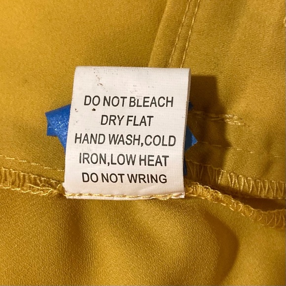 Si Style Brand Chiffon Mustard Jacket with Champagne Sequin Collar | Size M - Picture 7 of 11